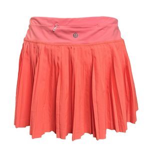 Lululemon Pleat To Street Skirt 8 Neon Coral Pink  Athleisure Tennis Skort